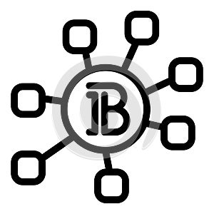 Bitcoin currency icon outline vector. Digital transaction