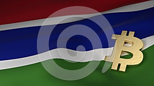 Bitcoin Currency Symbol on Flag of Gambia