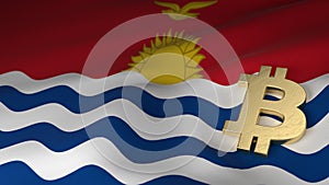 Bitcoin Currency Symbol on Flag of Kiribati