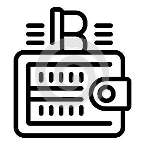 Bitcoin currency wallet icon outline vector. Digital monetary investment