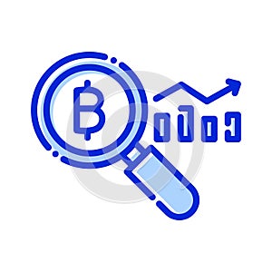 Bitcoin data analytics, blockchain analytics, blockchain data analysis, cryptocurrency analysis fully editable vector icons