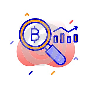 Bitcoin data analytics, blockchain analytics, blockchain data analysis, cryptocurrency analysis fully editable vector icons