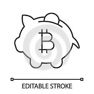 Bitcoin deposit linear icon