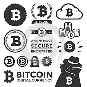 Bitcoin Design Elements and Labels photo