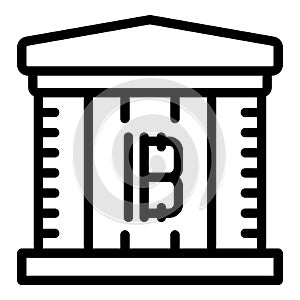 Bitcoin digital bank icon outline vector. Online financial system