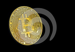 Bitcoin digital cryptocurrency gold coin