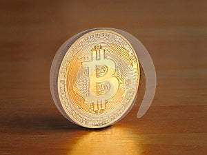 Bitcoin digital cryptocurrency gold coin