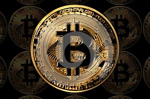 Bitcoin digital currency decentralized technology, illustration photo
