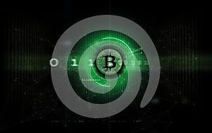 Bitcoin digital currency logo green