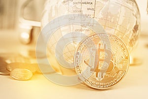 Bitcoin digital currency, modern of Exchange Digital money near