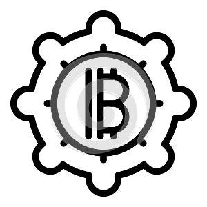 Bitcoin digital money icon outline vector. Exchange trading currency