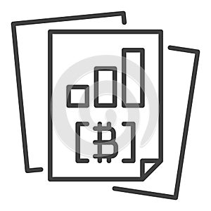 Bitcoin Documents vector Cryptocurrency Business outline icon or design element