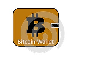 Bitcoin e-wallet illustration. Bitcoin is one of cryptocurency being used digitally.