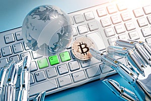 Bitcoin with eco concept