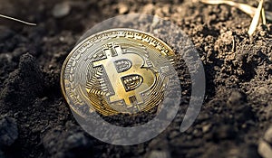 Bitcoin emerging: A digital currency sprouting from the earth's surface