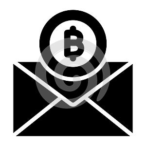 Bitcoin envelope, bitcoin mail, bitcoin postage, cryptocurrency envelope fully editable vector icons
