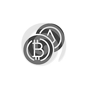 Bitcoin, Ethereum vector icon photo