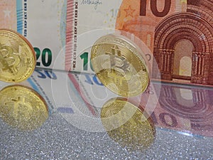 Bitcoin and Euro`s.