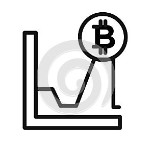 Bitcoin Evolution icon black and white vector sign