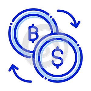 Bitcoin exchange, bitcoin, coins, dollar fully editable vector icons