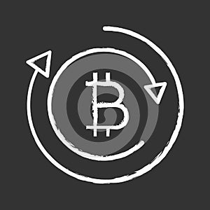 Bitcoin exchange chalk icon
