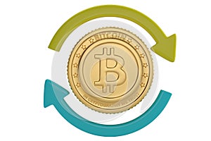 Bitcoin exchange concept.3D illustration.