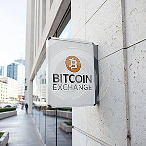 Bitcoin Exchange isolated on white background photo