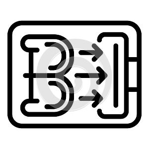 Bitcoin exchange icon outline vector. Electronic online wallet