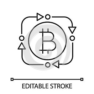 Bitcoin exchange linear icon