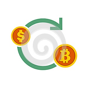 Bitcoin Exchanges Flow Symbol Vector Illustration Graphic