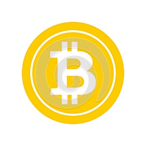 Bitcoin flat icon. Crypto currency bit coin. Cryptocurrency emblem. Web and Internet money logo. Vector illustration.