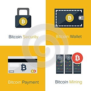 Bitcoin flat icons template
