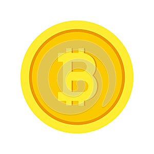 Bitcoin flat vector icon. Crypto currency coin. Cryptocurrency emblem. Web and Internet money logo