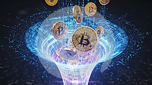 Bitcoin Flowing into Digital Vortex