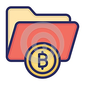 Bitcoin folder, bitcoin data folder, bitcoin data storage, bitcoin data files fully editable vector icons