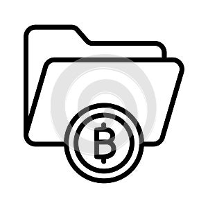 Bitcoin folder, bitcoin data folder, bitcoin data storage, bitcoin data files fully editable vector icons