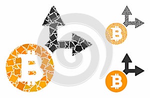 Bitcoin fork Mosaic Icon of Bumpy Items