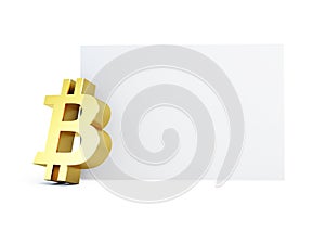 Bitcoin form on a white background 3D illustration, 3D rendering