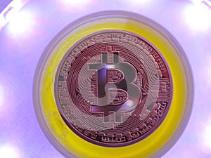 Bitcoin and futuristic background