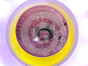 Bitcoin and futuristic background