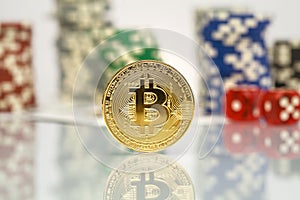 Bitcoin gambling game with poker chips