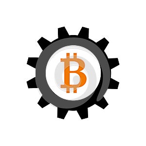 Bitcoin in gear wheel