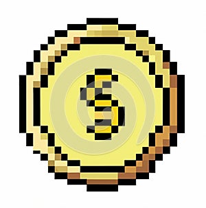 Bitcoin Gold blockchain hard fork concept. Cryptocurrency symbol illustration with peer to peer networ. PIxel art coin bitcoin.