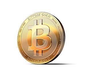 Bitcoin Gold BTG isolated on white background with copy space photo