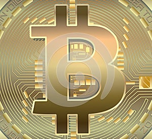 Bitcoin gold coin, banner card