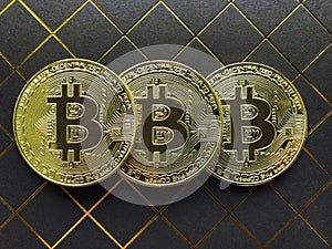 Bitcoin Gold Colour on a Dark Background