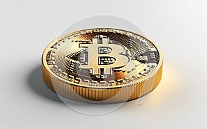 Bitcoin Gold Crypto Coin on Transparent Background -Generative Ai