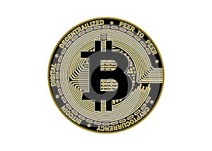 Bitcoin golden coin cryptocurrency background, Symbol digital currency