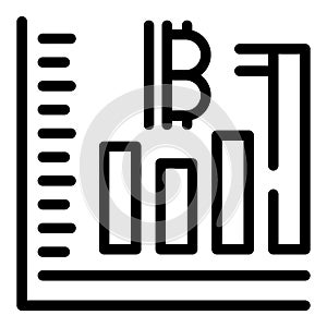 Bitcoin graph icon outline vector. Electronic monetary market