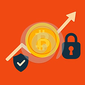 Bitcoin growth and security illustration, AI generated